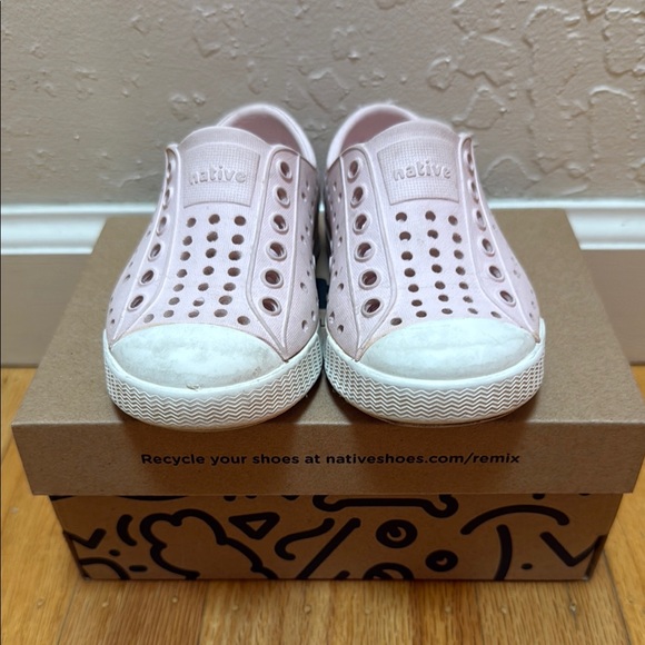 Native Pink and White Casual Sneakers - Picture 1 of 5